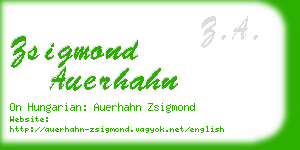zsigmond auerhahn business card
